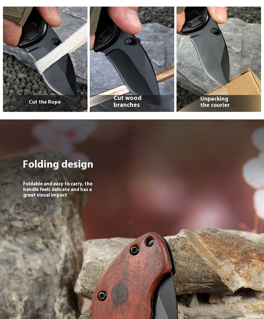 Cuchillo Plegable de Acero Inoxidable Portátil con Llavero - Image 13