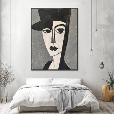 Cuadro Abstracto Picasso Óleo Pintado a Mano - Arte Moderno para Sala, Dormitorio y Baño