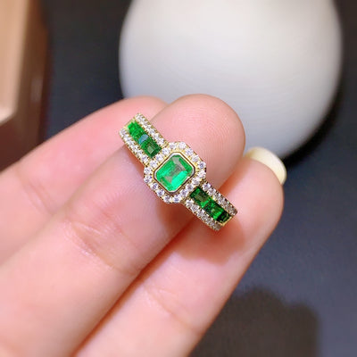 Anillo de Esmeralda Natural Colombiana para Mujer