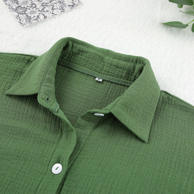 Conjunto de Algodón para Mujer: Camisa Manga Larga y Pantalón Ancho - Image 8
