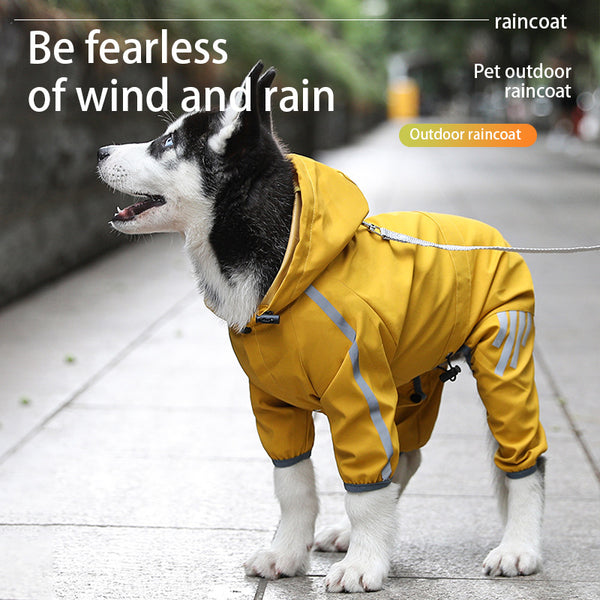Capa Impermeable para Perros Grandes con Franja Reflectante