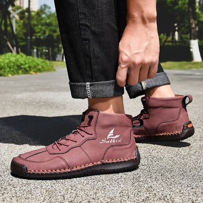 Botas Altas Retro de Cuero - Estilo Casual Urbano - Image 35