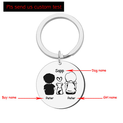 Llavero Redondo Personalizado con Nombre de Mascota para Toda la Familia - Image 12
