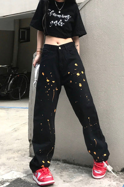 Jeans Anchos Talle Alto para Mujer Talla Grande Efecto Suelto - Image 32