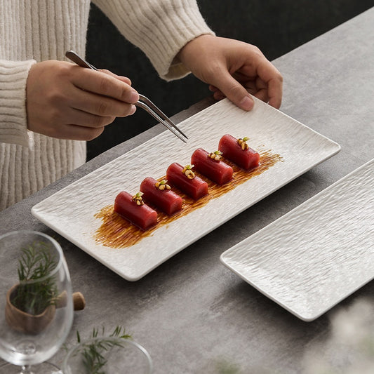 Plato Rectangular de Cerámica Premium para Sushi