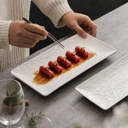 Plato Rectangular de Cerámica Premium para Sushi
