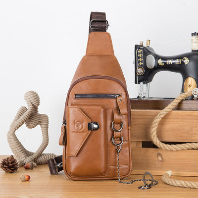 Bolsa Mensajero de Cuero Genuino para Hombre - Estilo Profesional