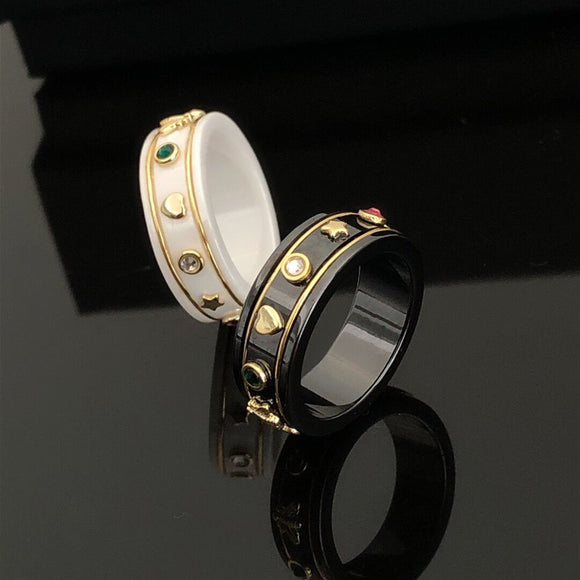 Anillos de Pareja Doble G con Borde Retorcido para Hombre y Mujer