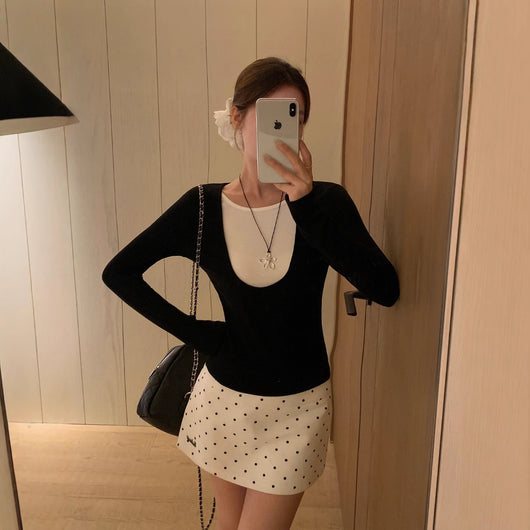 Blusa Coreana Ajustada para Transición de Otoño - Image 2