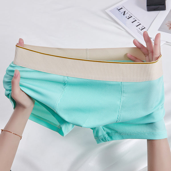 Bóxers de Seda Helada con Rayas para Hombre - Comodidad y Transpirabilidad