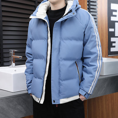 Chaqueta Cálida Acolchada Estilo Coreano con Capucha para Hombre - Image 7