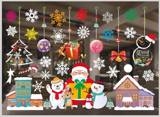 Pegatinas Navideñas para Ventanas en Colores Festivos - Image 31