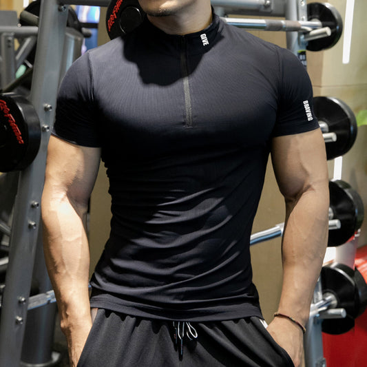 Playera Deportiva Ajustada de Manga Corta