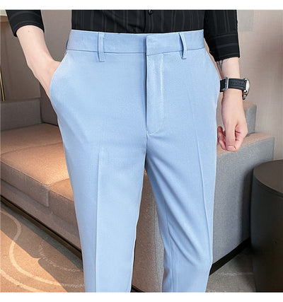 Pantalones de Traje Casual Primavera-Verano con Drapeado y Stretch Cómodo - Image 25