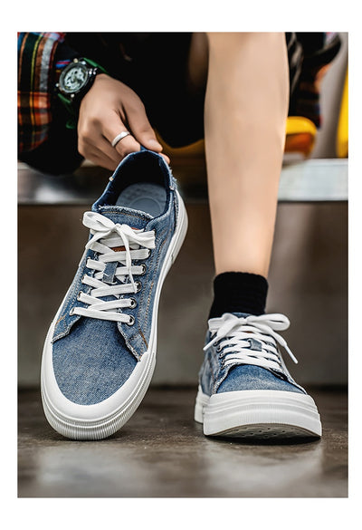 Tenis Casuales Denim Talla Grande Estilo Coreano para Hombre - Image 19