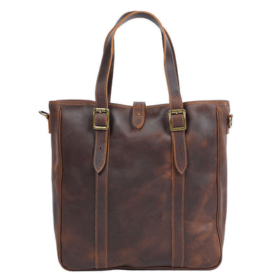 Bolso de Cuero Genuino Retro - Bandolera Marrón Grande Estilo Vintage - Image 6