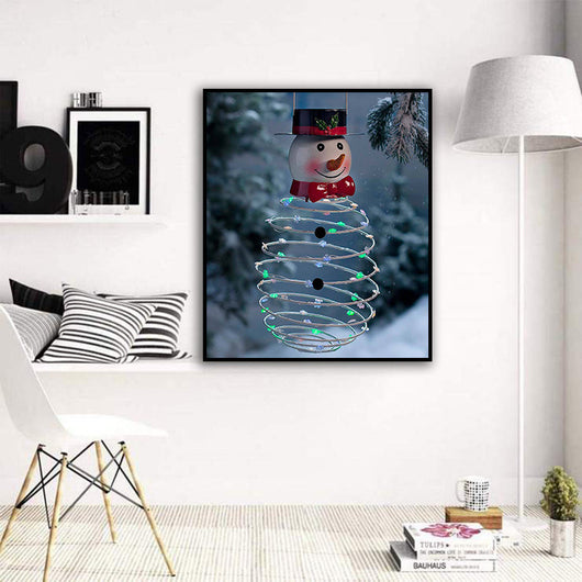 Cuadro de Diamantes 5D Muñeco de Nieve Navideño para Sala de Estar - Image 3