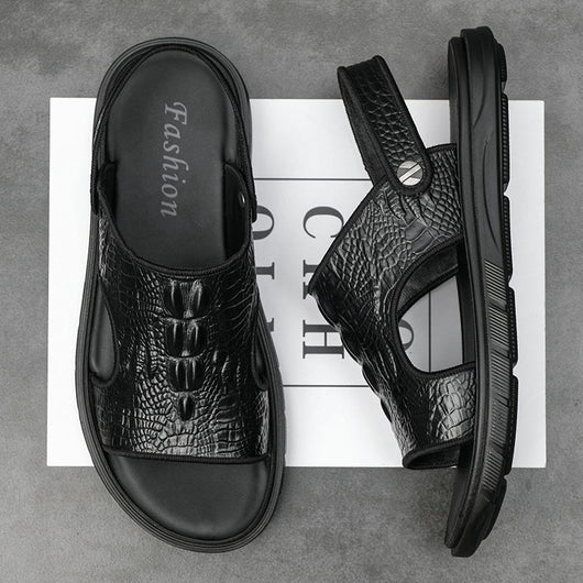 Sandalias de Cuero para Hombre - Diseño Europeo Elegante para Playa y Exterior - Image 9