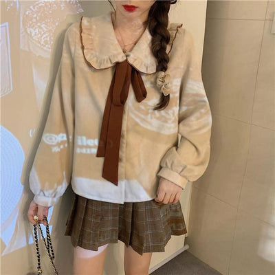 Suéter Cuadros con Cuello Camisero - Estilo Temperamental