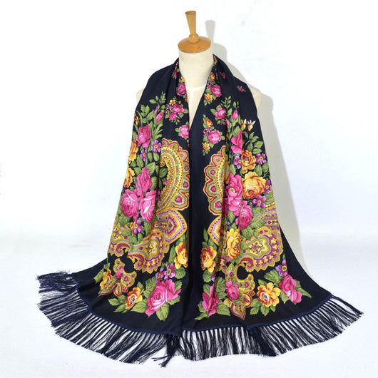 Pañuelo Étnico Largo con Borlas Estampado para Viajes - Image 8