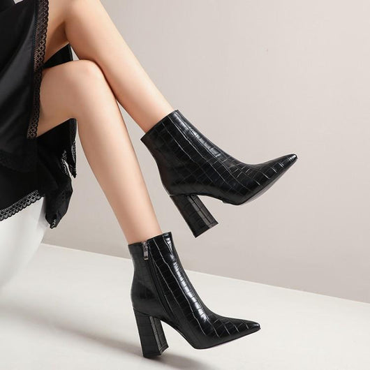 Botas Martin Gruesas de Tacón Alto Talla Grande para Mujer - Image 2
