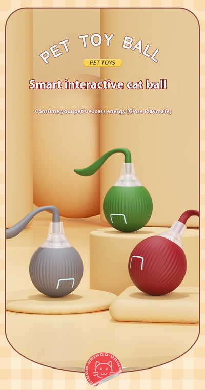 Interactive cat toy set featuring a blue rolling ball with a rope and a feather wand with a suction cup base. - Image 10