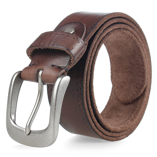 Cinturón de Cuero Curtido Vegetal Premium Unisex con Hebilla de Aleación - Image 6