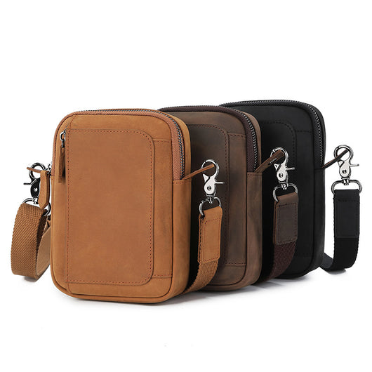 Bolsa Crossbody de Cuero para Teléfono y Accesorios - Diseño Asimétrico para Hombre - Image 5