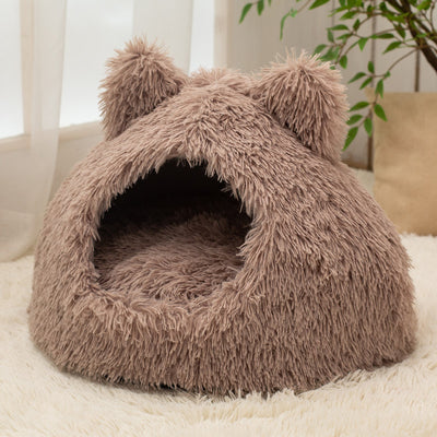 Cama Cálida Semiencerrada para Gatos con Peluche Suave - Image 8