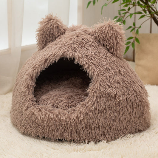 Cama Cálida Semiencerrada para Gatos con Peluche Suave - Image 8