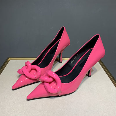 Tacones Charol Punta Fina Colores Caramelo - Elegancia Versátil - Image 10