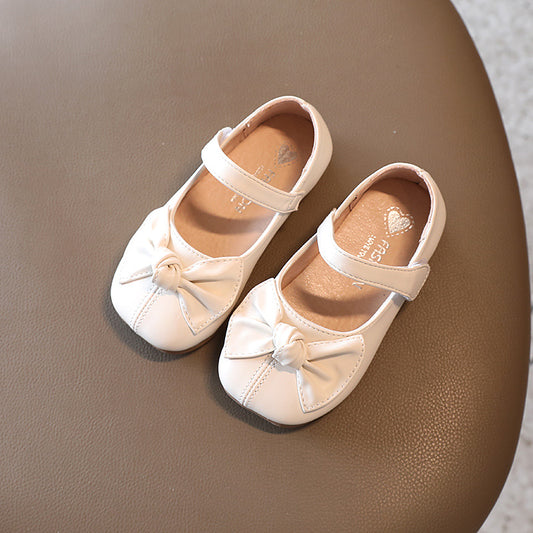 Zapatos de Cuero Infantiles Estilo Colegio Británico con Moño - Image 2