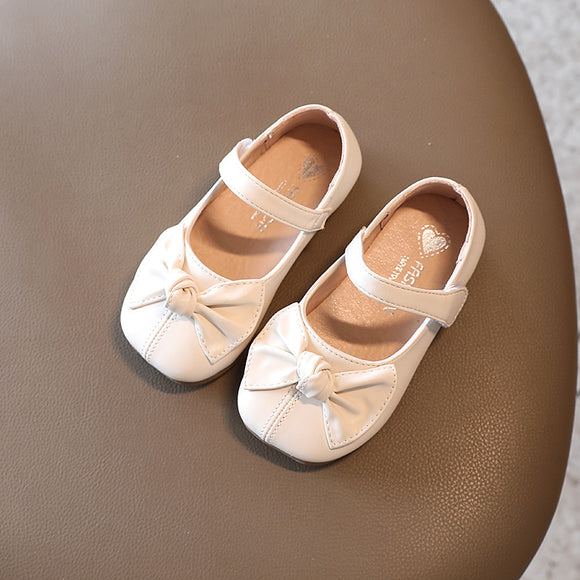 Zapatos de Cuero Infantiles Estilo Colegio Británico con Moño
