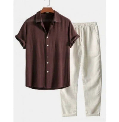 Traje Casual Hombre Estampado Manga Corta - Conjunto Moderno y Versátil - Image 17