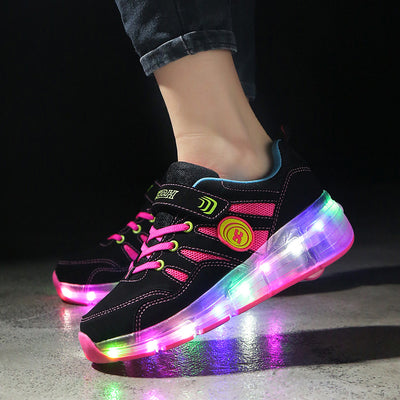Zapatos Deportivos Infantiles con Rueda Luminosa y Cinturón Invisible - Image 3