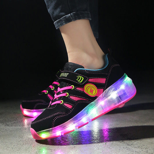 Zapatos Deportivos Infantiles con Rueda Luminosa y Cinturón Invisible - Image 3