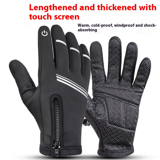 Guantes de Cuero Térmicos Aislados con Forro Polar para Motociclismo Invernal - Image 12