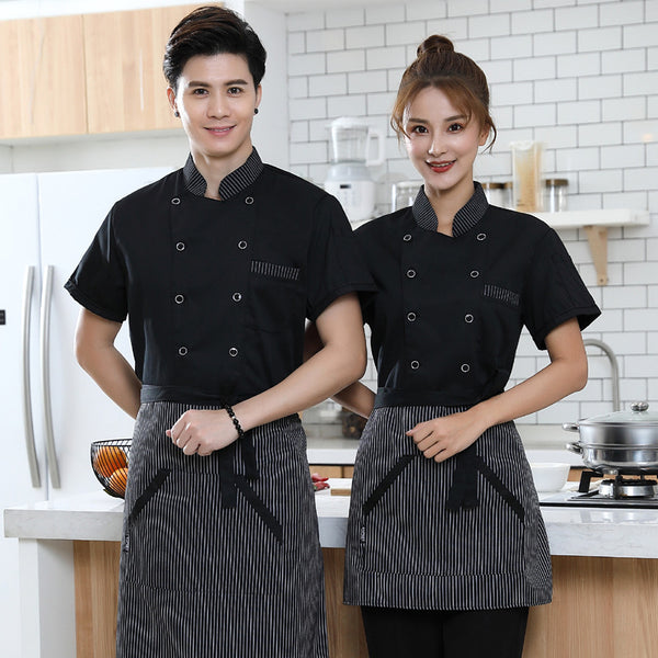 Uniforme de Chef Chino Manga Corta para Hombre Verano - Image 3