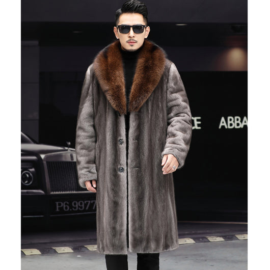 Abrigo Grueso de Piel Larga para Hombre - Casual Cálido Otoño Invierno - Image 5
