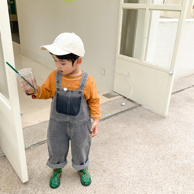 Overoles Denim Estilo Coreano para Niños y Niñas Primavera - Image 4