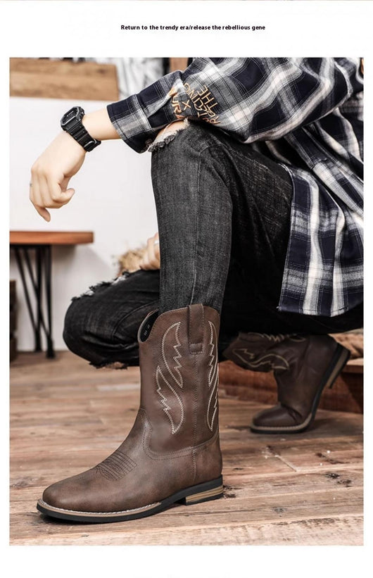 Bota Vaquera Retro Otoño Invierno - Estilo Western Clásico - Image 14