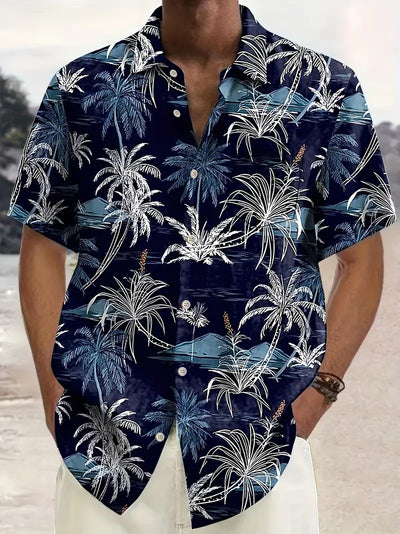 Camisa Floral Hombre Manga Corta Ajustada Secado Rápido Playa - Image 2