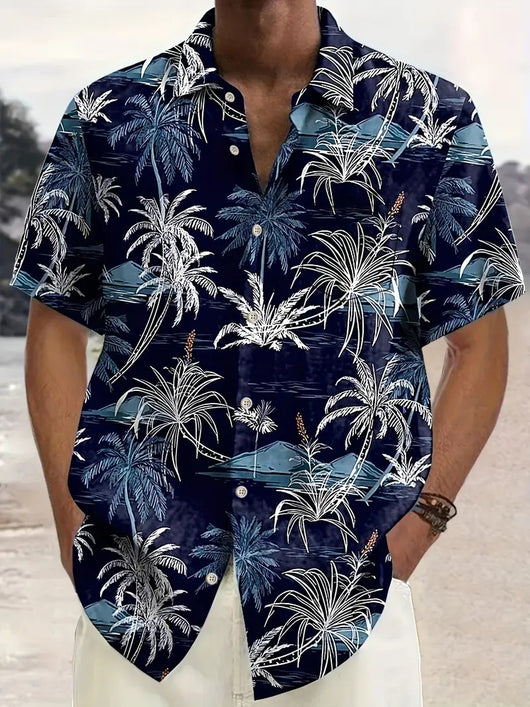 Camisa Floral Hombre Manga Corta Ajustada Secado Rápido Playa - Image 2