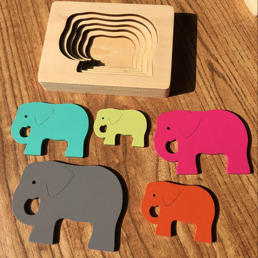 Puzzle de Animales Grandes de Madera Multicapa Reforzada para Niños - Image 4