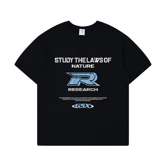 Camiseta Hombre Estilo Retro con Estampado Crack Letter - Image 5