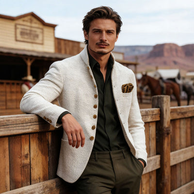 Chaqueta Retro Tweed para Hombre - Estilo Casual Sofisticado