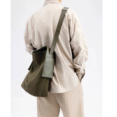 Bolso Tote de Gamuza con Correa Cruzada y Asas para Hombro - Image 5