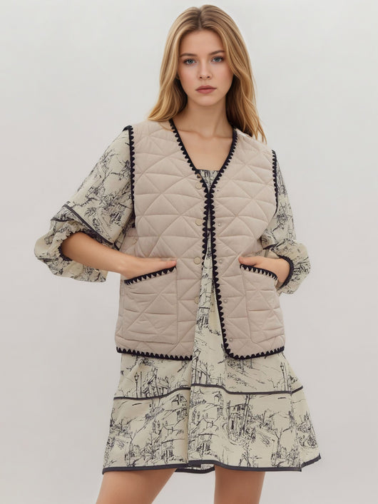 Chaleco Acolchado de Algodón para Mujer - Diseño Elegante Otoño Invierno - Image 10