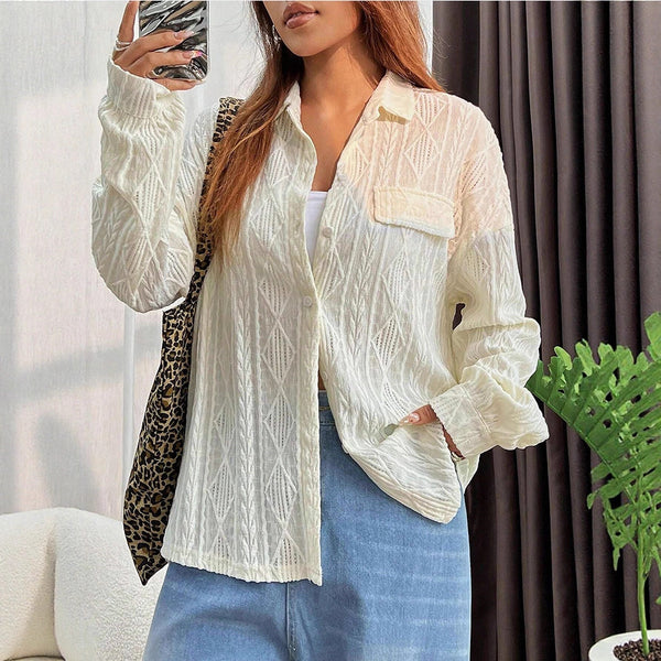 Camisa Suelta Oversize para Mujer - Abrigo Versátil