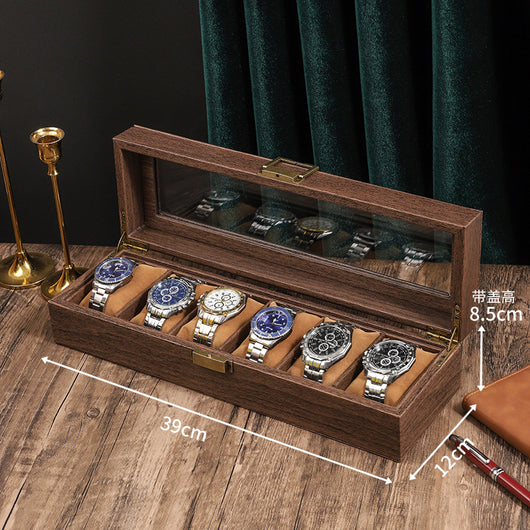 Caja Organizadora de Relojes Retro con Acabado Cuero PU y Diseño Madera - Image 8